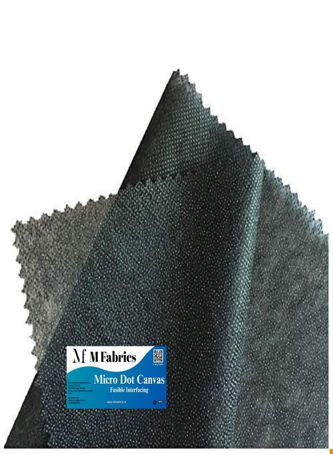 M Fabrics Microdot FUSIBLE Interlining (Dot Canvas Fusing) for Sewing/Tailoring, Fashion Designing, Boutique, etc. - Pack of (Black, 2 Meters) - Image 1